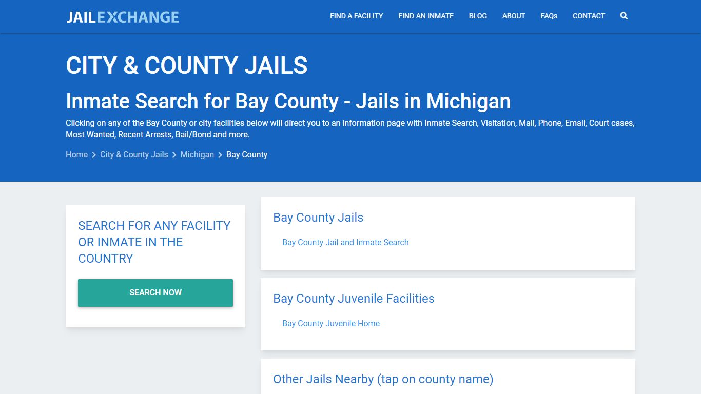 Inmate Search for Bay County | Jails in Michigan - Jail Exchange