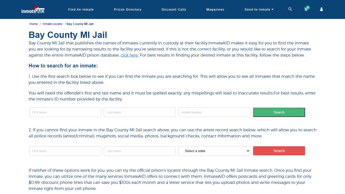 Bay County MI Jail - InmateAid